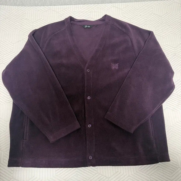 [BUNJANG] Uniqlo x Needles Fleece Cardigan Purple / 유니클로x니들스 플리스 가디건 퍼플