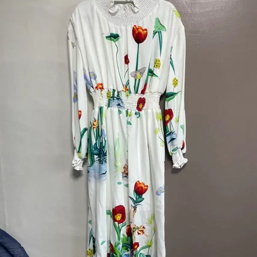 [BUNJANG] Gokori Floral Pattern Long Dress S / 안입은옷)고코리 플로럴 패턴 롱 원피스 S