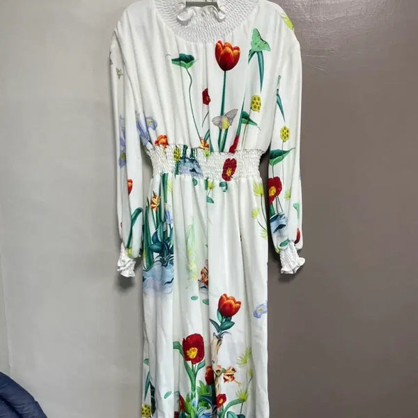 [BUNJANG] Gokori Floral Pattern Long Dress S / 안입은옷)고코리 플로럴 패턴 롱 원피스 S