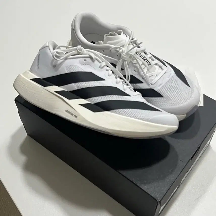 [BUNJANG] Adidas Adizero EVO SL Running Shoes - 240mm - White/Black / 아디다스 아디제로 EVO SL 러닝화 240