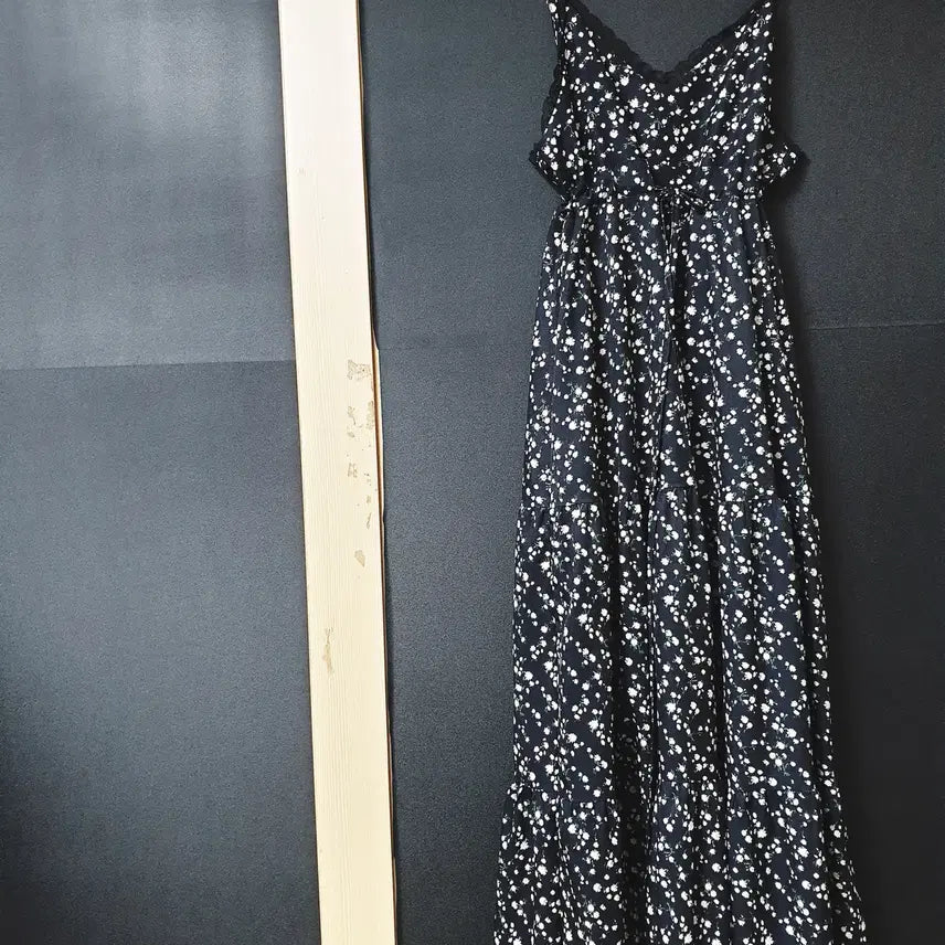 [BUNJANG] Floral Print Bustier Long Dress with Front Tie / 진짜만원 잔꽃무늬 뷔스티에 롱원피스 앞묶음