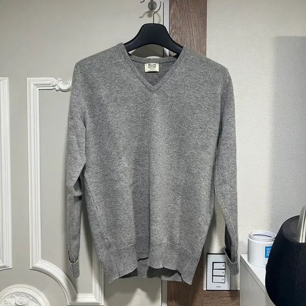 [BUNJANG] William Lockie V-Neck Knit Grey 42 / 윌리엄로키 브이넥니트