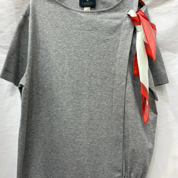 [BUNJANG] Lanvin Collection Grey Scarf T-Shirt (Size 55-66) / 랑방컬렉션 그레이 스카프 티셔츠 55~66사이즈