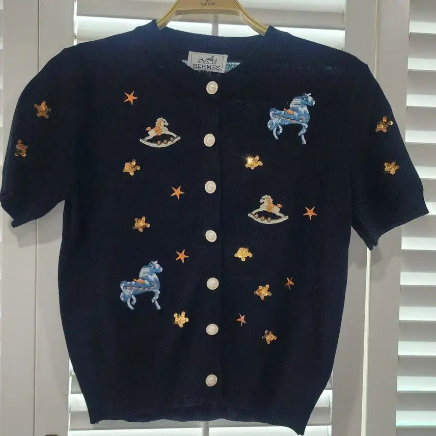 [BUNJANG] Hermes Star Cardigan Navy / 에르 별 가디건