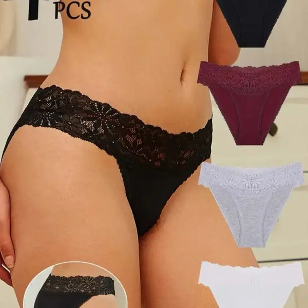 [BUNJANG] Women's Cotton Panties 4-Pack Set / (새상품) 여성 면팬티 4장세트