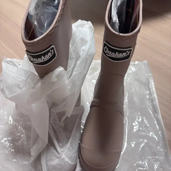 [BUNJANG] Chakangudu Beige Rain Boots / 착한구두 레인부츠 베이지