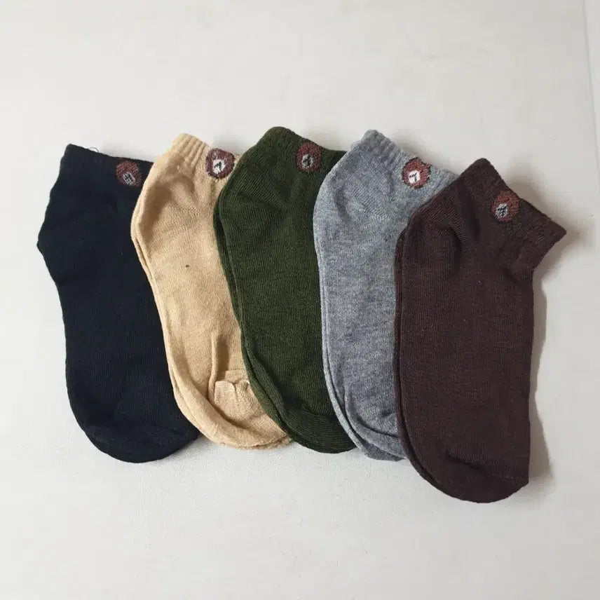 [BUNJANG] Bear Design 5-Pair Sock Set / 새것 곰돌이 양말 5개 세트