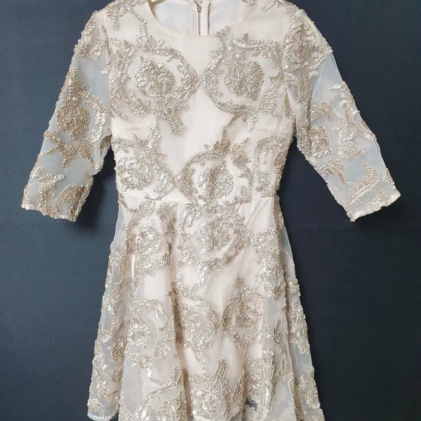 [BUNJANG] Real Silk 2-Part Dress / 진짜만원 리얼실크 2부드레스 55 살색레이스
