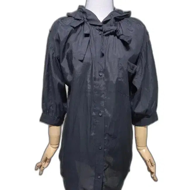 [BUNJANG] O'2nd Women's See-Through Balloon Hoodie Mini Dress / 오즈세컨O2ND 정품 봄춘추용 시스루 여성 벌룬 후드 미니원피스82-94