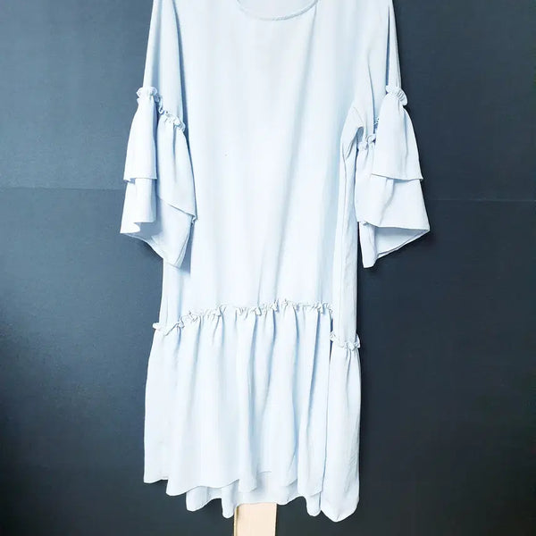 [BUNJANG] Ojoq 20SS Frill Long Dress / 오조크 20ss 프릴 롱원피스 55~77 블루
