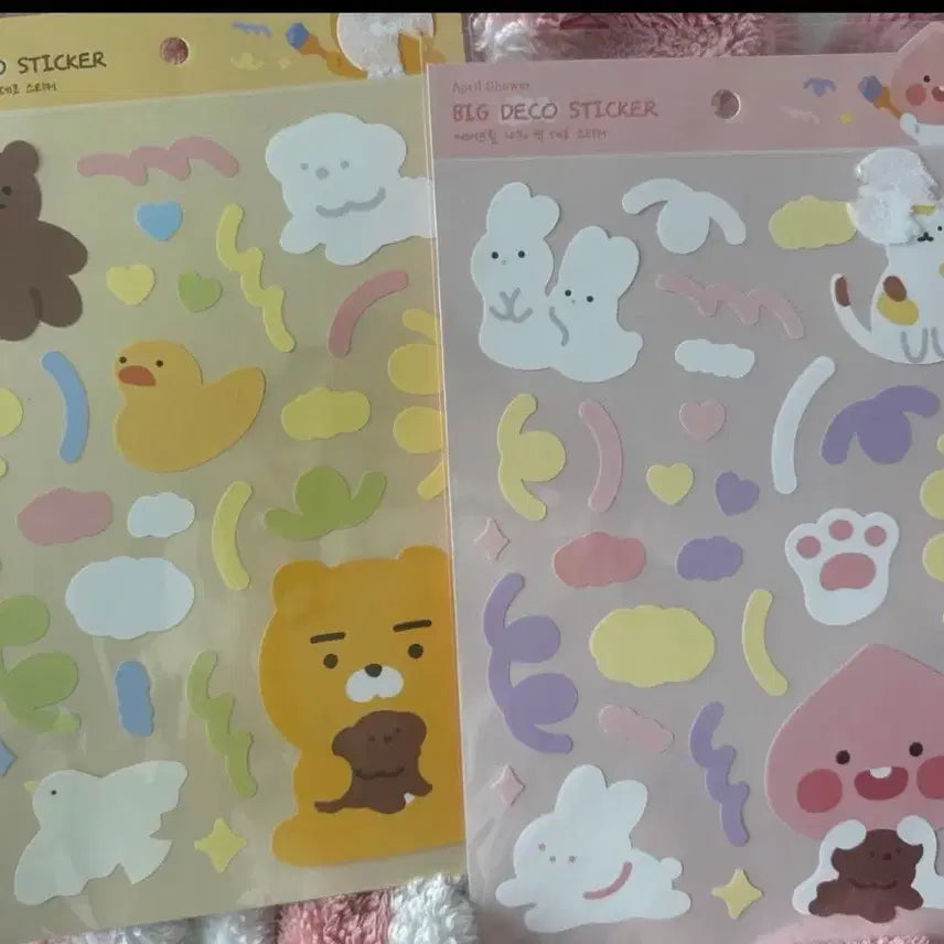 [BUNJANG] April Shower Big Deco Sticker Set (Apeach, Ryan) / 에이프릴 샤워 빅 데코 스티커 2종(어피치,라이언)