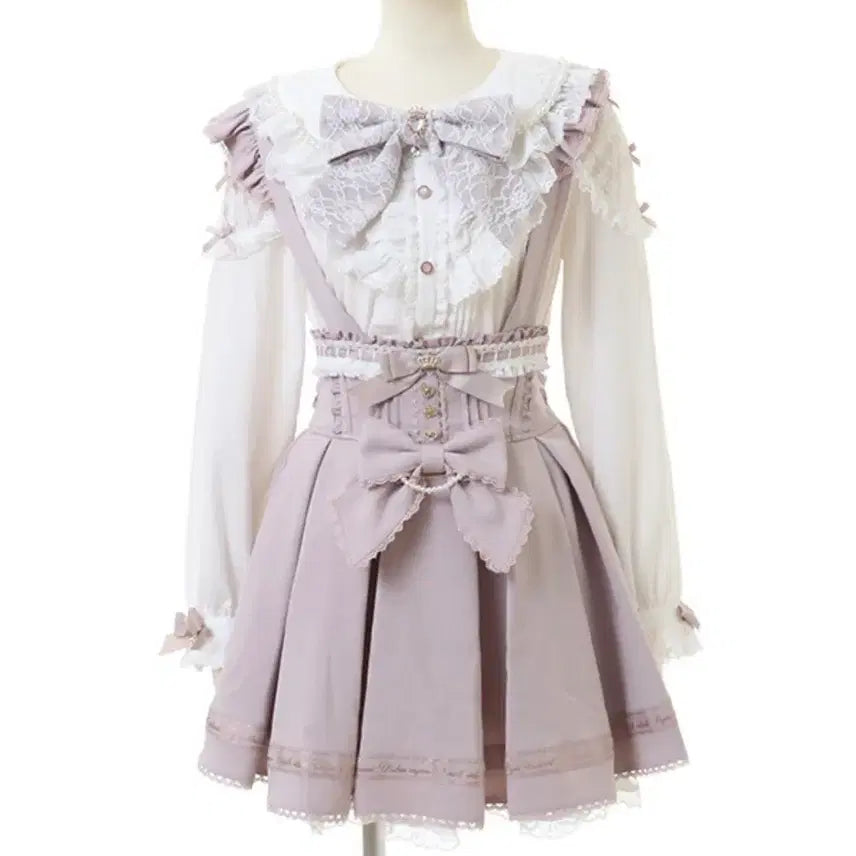 [BUNJANG] Lizlisa Ruffle Suspender Skirt Pink / 리즈리사 러플 서스펜더 스커트 핑크 양산형 지뢰계 양지뢰