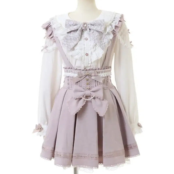 [BUNJANG] Lizlisa Ruffle Suspender Skirt Pink / 리즈리사 러플 서스펜더 스커트 핑크 양산형 지뢰계 양지뢰