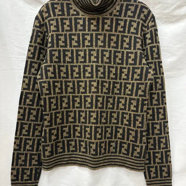 [BUNJANG] Fendi Zucca Logo Turtleneck Knit - Size 42 (55-66) / 정품) 펜디 주카 로고 터틀넥 니트 42/55~66사이즈