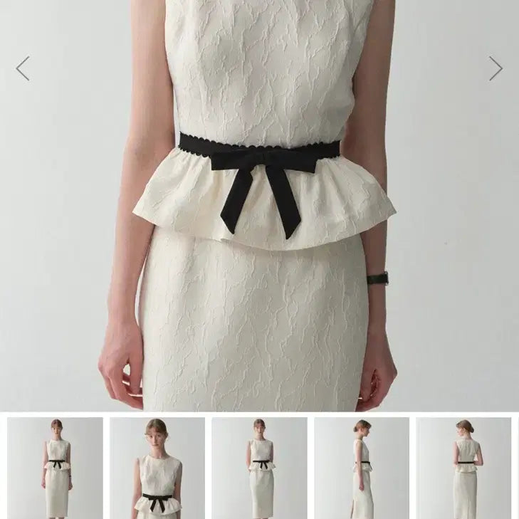 [BUNJANG] Flowoom Camellia Ribbon Setup Skirt Set Cream S / [택O새상품] Camellia Ribbon Setup 크림S