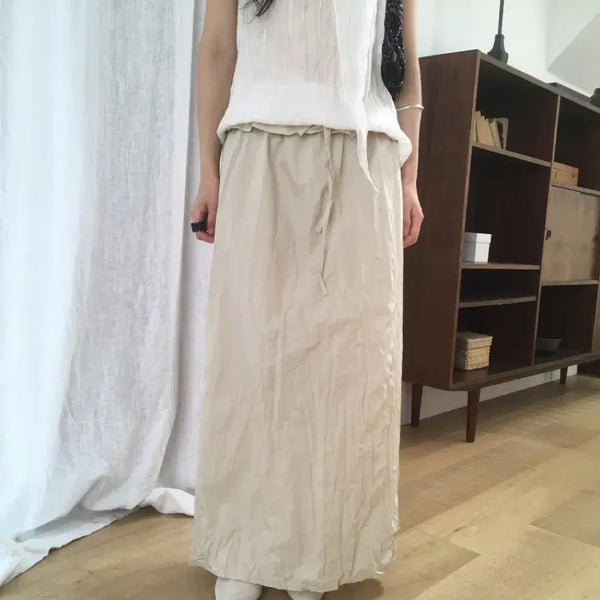 [BUNJANG] Mienne Crinkle Banding Skirt Beige / 미앤느 크링클 밴딩 스커트 새제품 / 베이지