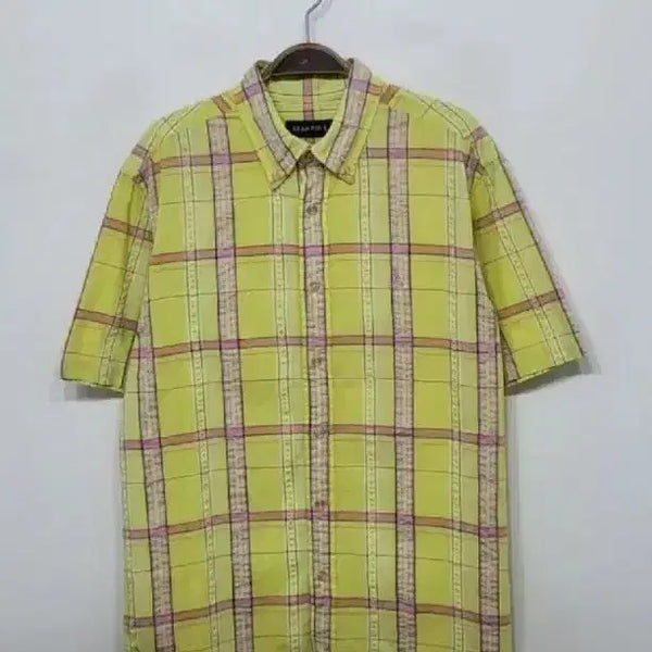 [BUNJANG] Beanpole Men's Check Seersucker Short Sleeve Shirt / (100) 빈폴 반팔셔츠 체크 시어서커 반팔남방 캐주얼