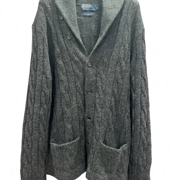 [BUNJANG] Polo Ralph Lauren Shawl Collar Cable Knit Lambswool Cardigan / 폴로 랄프로렌 숄카라 램스울 케이블 니트 가디건