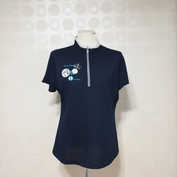 [BUNJANG] AIAS Golf Half Zip Short Sleeve T-Shirt Navy / AIAS 골프웨어77 골프반팔티77 반팔티77 반집업77