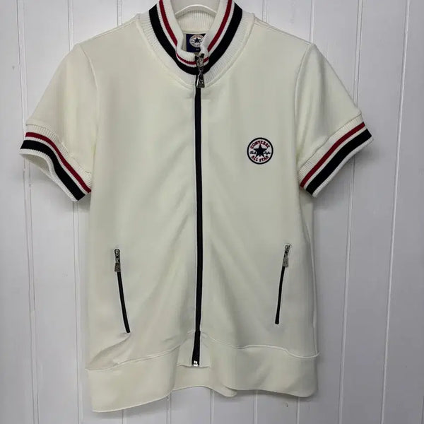 [BUNJANG] Converse Ivory Short-Sleeve Zip-Up Women's Size 44-55 / 컨버스 아이보리 반팔 집업 여성44-55 ㅡ0722