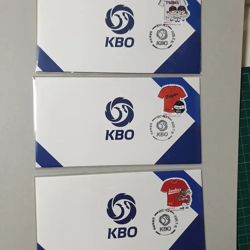 [BUNJANG] KBO League Stamp Museum First Day Cover & Maximum Card / KBO 리그 우표 박물관 초일봉투 / 맥시멈카드 (프로야구팀 캐릭터 스티커 우표)