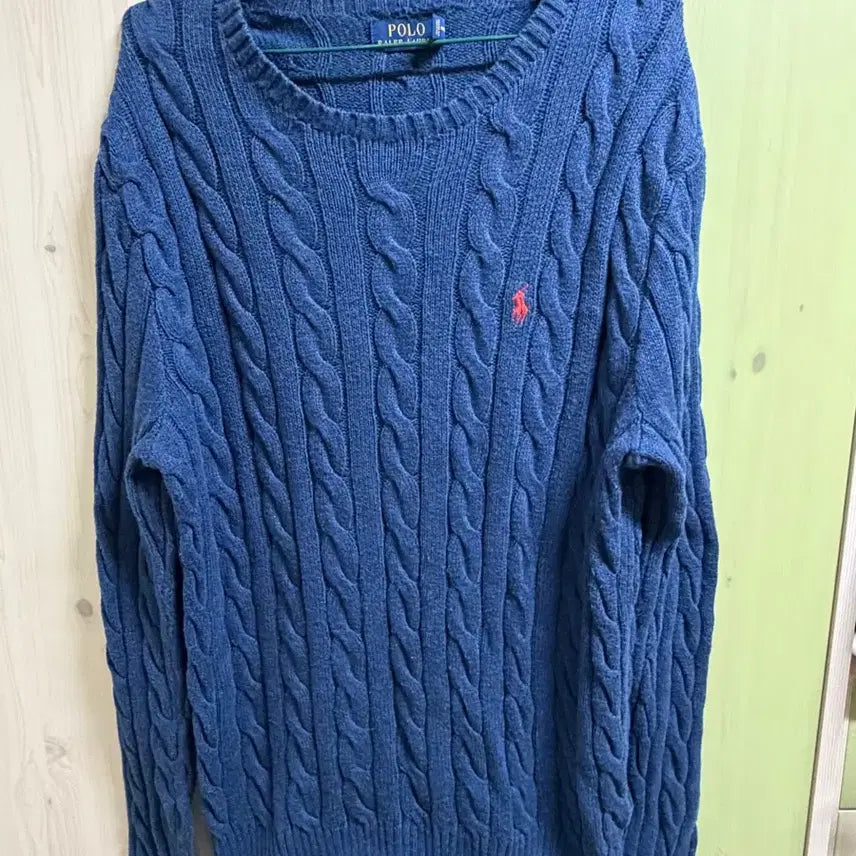 [BUNJANG] Polo Ralph Lauren Cable Knit Sweater Navy / 폴로 랄프로렌 케이블 니트 네이비