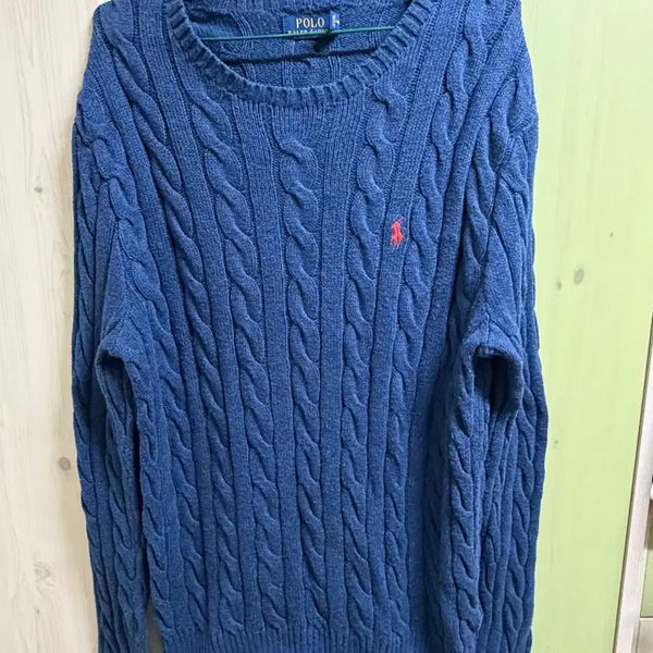 [BUNJANG] Polo Ralph Lauren Cable Knit Sweater Navy / 폴로 랄프로렌 케이블 니트 네이비
