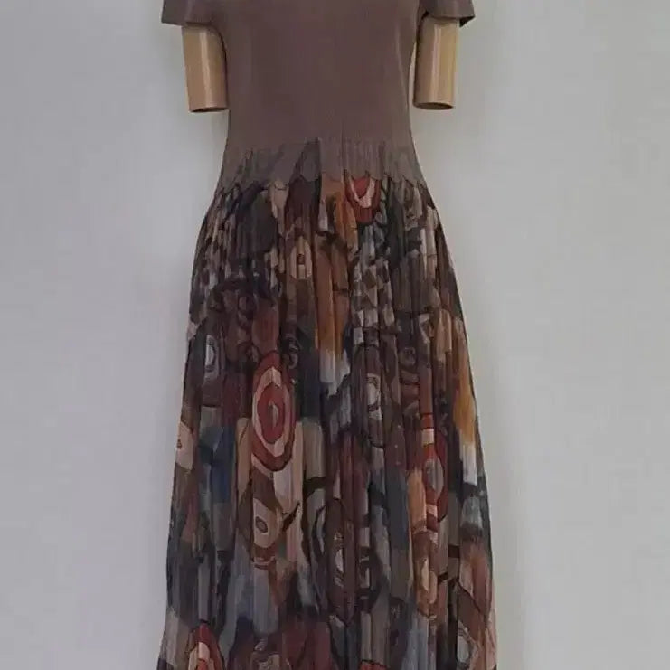 [BUNJANG] Long Brown Pleated Long Dress / 롱브라운