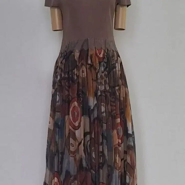 [BUNJANG] Long Brown Pleated Long Dress / 롱브라운