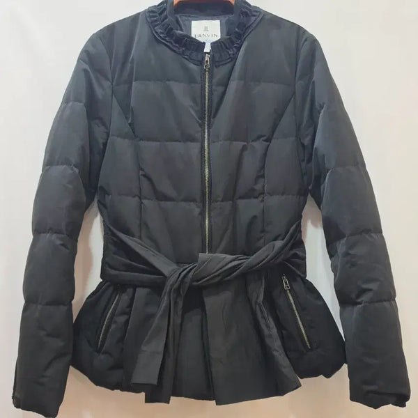 [BUNJANG] LANVIN en Bleu Frill Neck Peplum Belted Down Puffer Jacket / (정품)랑방앙블루 프릴 넥 페플럼 벨티드 다운 패딩