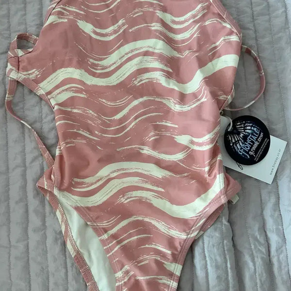[BUNJANG] Fine Bay One Piece Swimsuit (Dusty Pink) / (새상품)파인베이 원피스 수영복(더스티핑크)