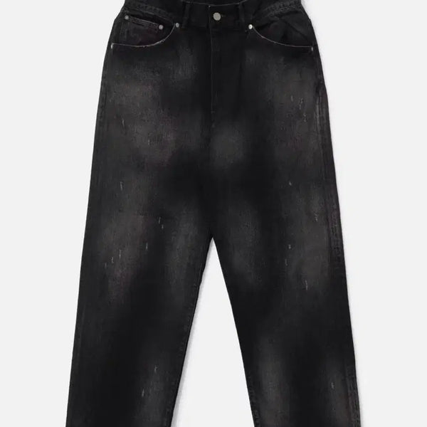 [BUNJANG] ANCELLM Aging Tapered 5-Pocket Denim Pants Black Size 2 / ANCELLM 에이징 테이퍼드 5포켓 데님 팬츠 블랙 2사이즈