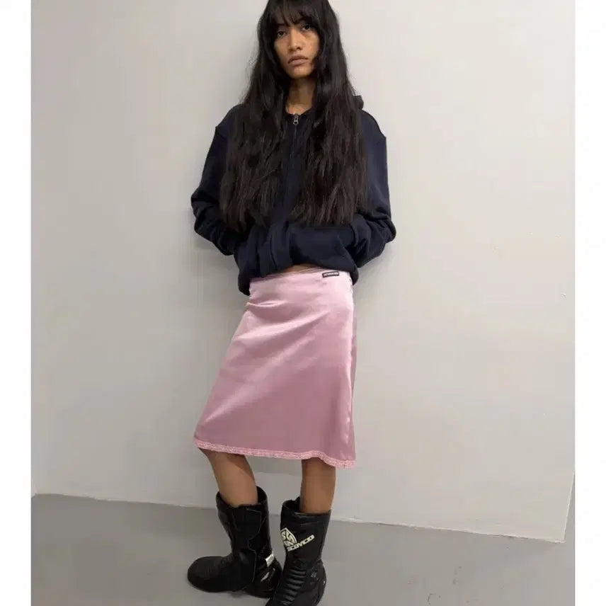 [BUNJANG] Attenz Skirt Pink One Size / 어텐즈 스커트 핑크 새상품