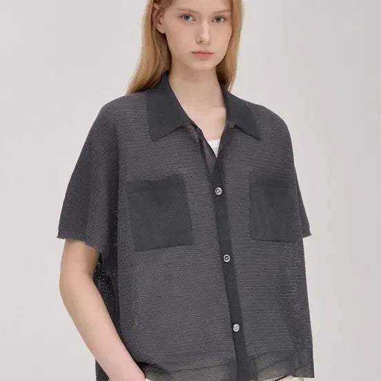 [BUNJANG] SJSJ Patch Pocket Half Sleeve Cardigan / 한섬 SJSJ 26년 패치 포켓 가디건 새상품