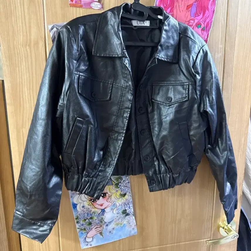 [BUNJANG] Shoulder Pad Leather Jacket / 어깨패드 레더자켓