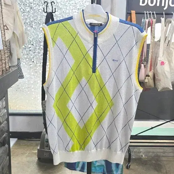 [BUNJANG] Louis Castel Men's Spring/Summer Argyle Pattern Knit Vest / 129)110사이즈 루이까스텔 남자 봄 여름 베스트 니트 조끼