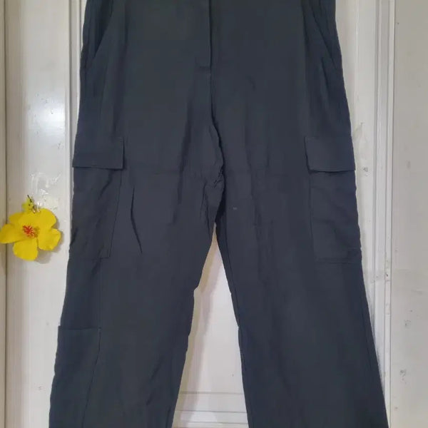 [BUNJANG] H&M Rayon Wide Leg Cargo Pants / 여름 에치엠 고급스러운 디자인이쁜 카고 레이온 통바지. 허리단면33