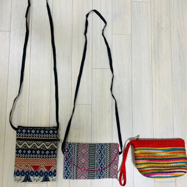[BUNJANG] Ethnic Pattern Mini Bag Bundle Set / 에스닉패턴 미니 백3개 일괄