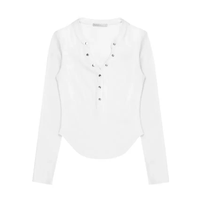 [BUNJANG] CoolSis GunJangGirl CS Signature Button Top White / 쿨시스 건장걸 CS SIGNATURE BUTTON TOP 화이트