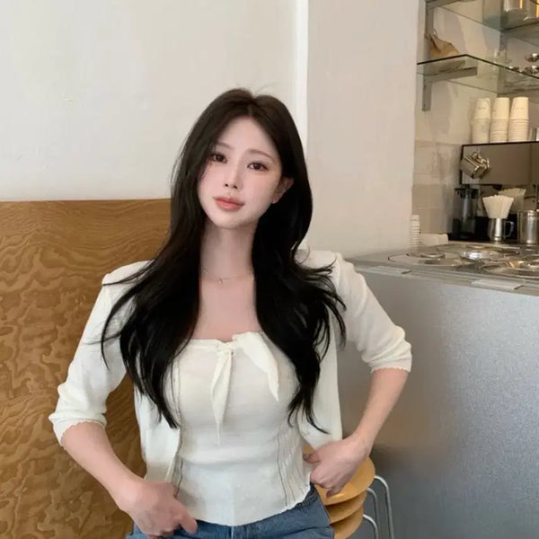 [BUNJANG] Shopmine Et Windy Cardigan Set Ivory / 샵미네트 윈디 가디건 세트 아이보리