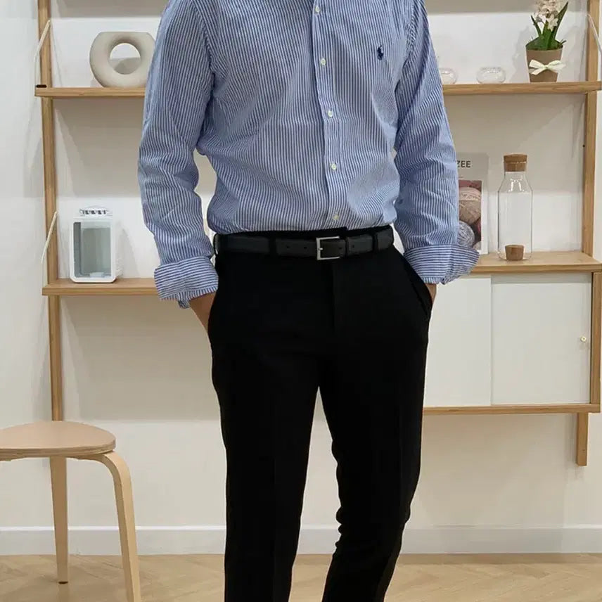 [BUNJANG] Polo Ralph Lauren Striped Shirt Blue / (정품) 폴로 랄프로렌 스트라이프 셔츠 블루