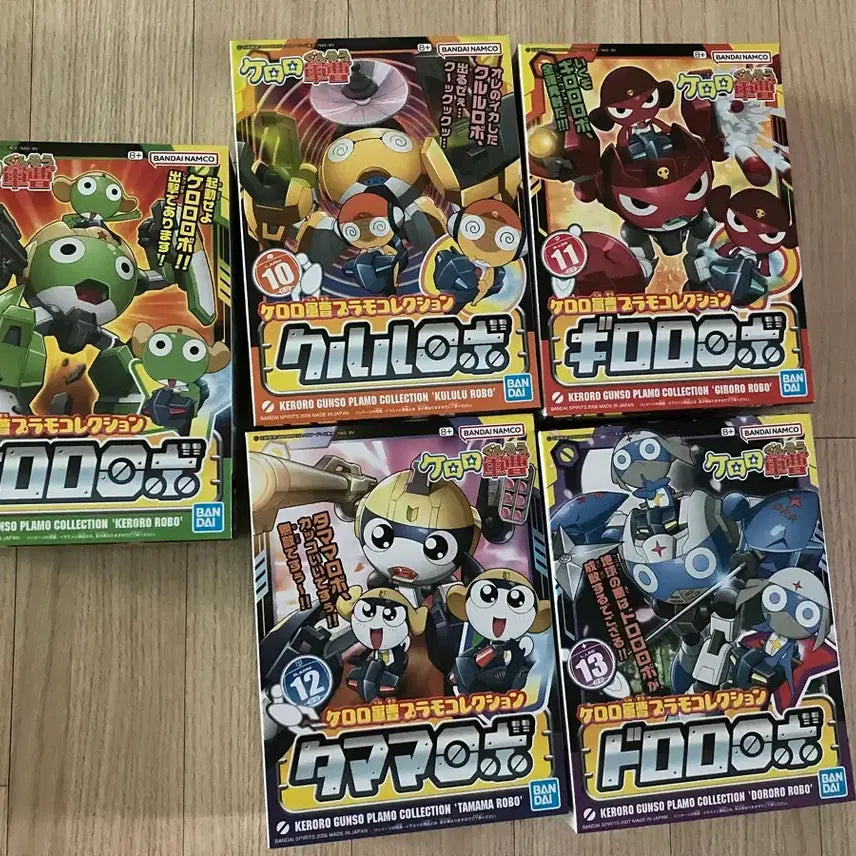 [BUNJANG] Bandai Keroro Robo Series 09-13 (Keroro, Tamama, Giroro, Kururu, Dororo) Plastic Model Kit Bundle / 반다이 케로로 프라모델 로보 시리즈 09~13(케로로 타마마 기로로 쿠루루 도로로)