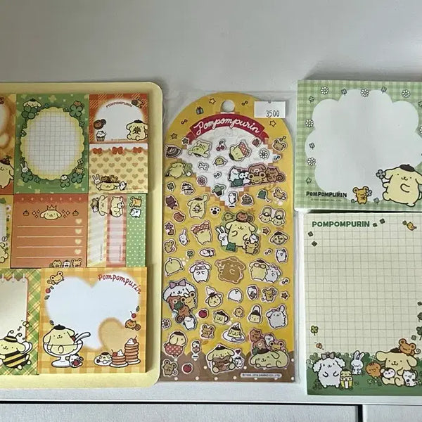 [BUNJANG] Sanrio PomPomPurin Memo Pad & Sticker Bundle Set / 텐바이텐 산리오 폼폼푸린 메모지,스티커 일괄