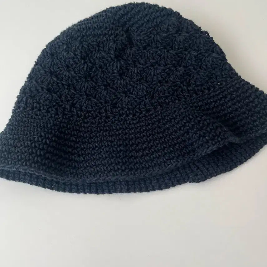 [BUNJANG] Black Knit Bucket Hat / 검정색 니트 벙거지 모자