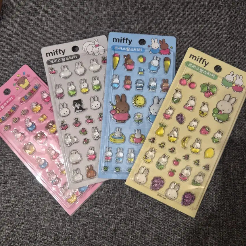 [BUNJANG] Miffy Crystal Stickers (4 Types) / 미피 크리스탈 스티커 4종