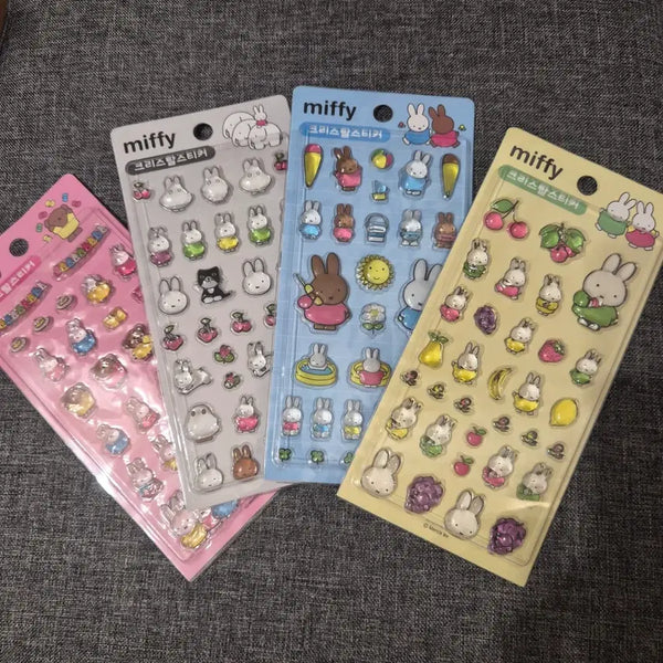 [BUNJANG] Miffy Crystal Stickers (4 Types) / 미피 크리스탈 스티커 4종