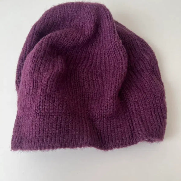 [BUNJANG] Purple Knit Beanie Hat / 자주색 니트 비니 모자