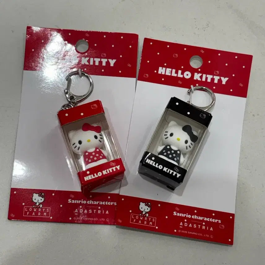 [BUNJANG] Sanrio Hello Kitty x Lowrys Farm Collaboration Miniature Figure Keyring (Black/Red) / 헬로키티 로리즈팜미니어처 피규어 키링  블랙 래드