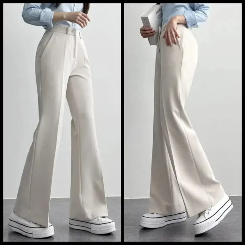 [BUNJANG] Women's Bootcut Slacks - Ivory, Size M / [새 상품] 부츠컷 슬랙스 / M 사이즈