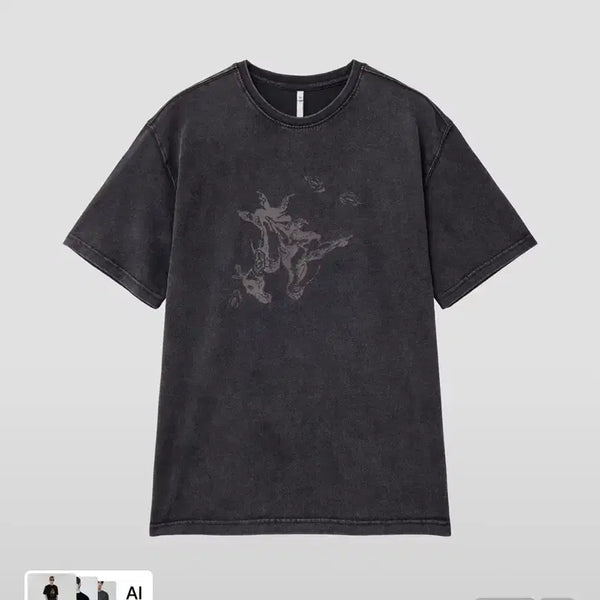 [BUNJANG] Noire Poetic Pigment Half T-shirt / (1회착용) 노이어 포에틱 피그먼트 하프 티셔츠
